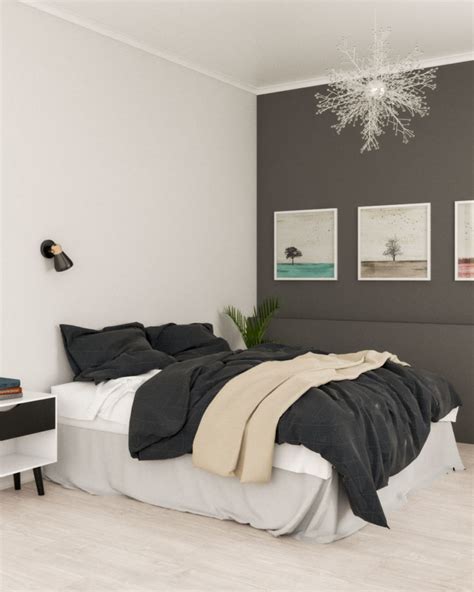 Modern Grey Scandinavian Bedroom Design