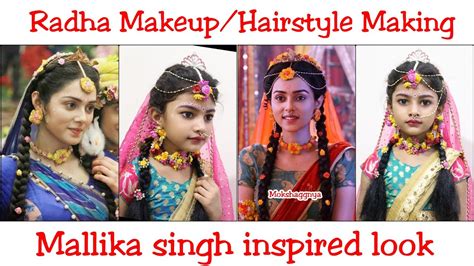 Radha Makeuphairstyle Making Mallika Singh Inspired Makeup Look Gopikamma Look Youtube