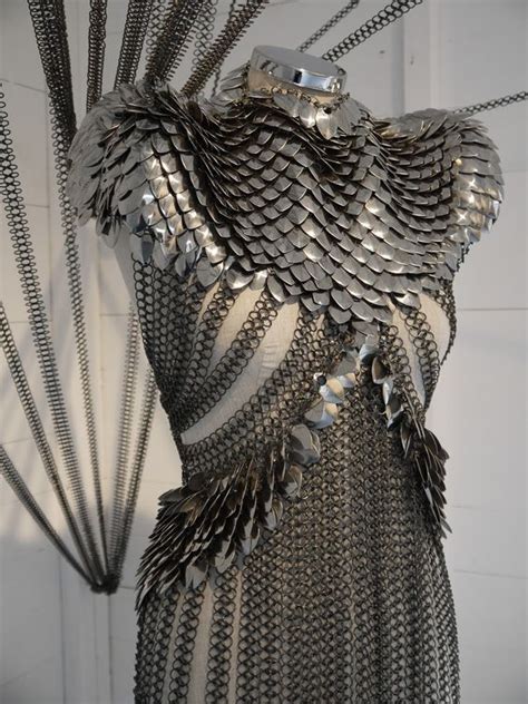 chainmail armor for women designed and created by swedish beauty fannie schiavoni known for