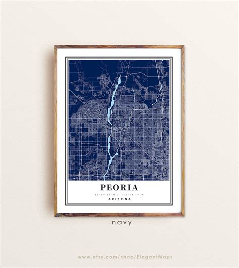 Peoria Arizona Map Peoria Az Map Peoria City Map Peoria Etsy