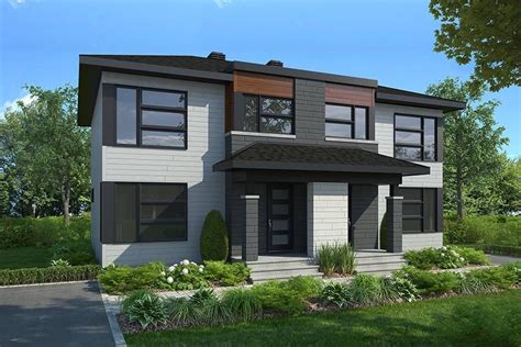Modifications and custom home design are also available. Modern duplex home plan, 3 bedrooms & 1.5 bathrooms per ...