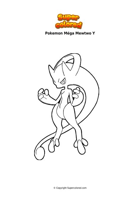 Coloriage pokemon mewtwo gratuit à télécharger et imprimer. Coloriage Pokemon Mega Mewtwo Y : Mega Mewtwo Drawing At ...