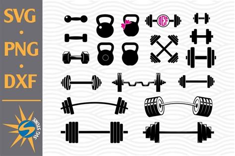 Barbell Svg Png Dxf Digital Files Include