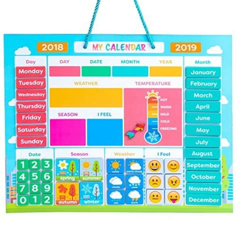 My First Daily Magnetic Calendar Weather Station For Kids Moods And