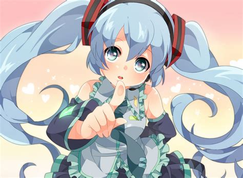 1500x1100 Vocaloid Hatsune Miku Girl Blush Green Eyes Two Tails Tie Headphones Wallpaper