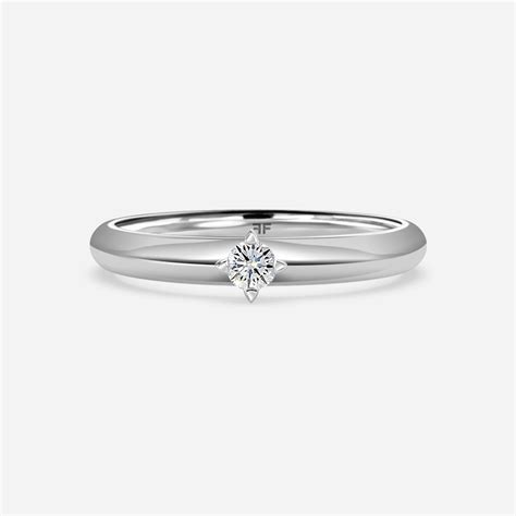 Single Diamond Wedding Ring In White Gold Flawless Fine Jewellery London