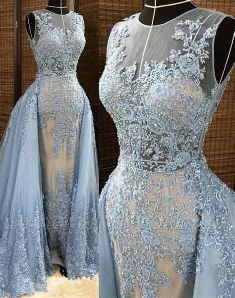 Gorgeous Column Sleleveless Long Evening Dresses Lace Appliques