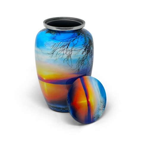 Sunset Metal Cremation Ashes Urn Aesthetic Urns Best Cremation Ashes Urns