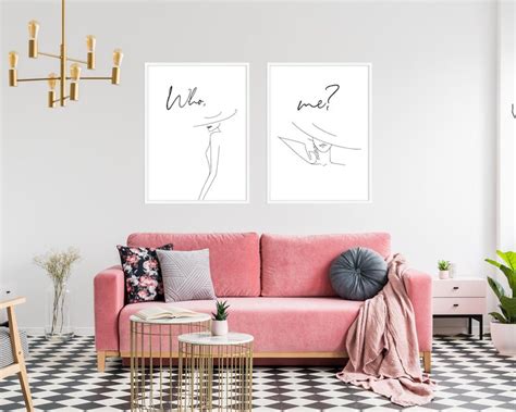 Feminine Wall Art Line Art Print Sassy Wall Decor Living Etsy