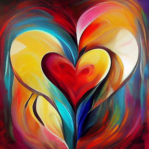 Premium Photo Abstract Art Painting Of Love And Heart Shape For