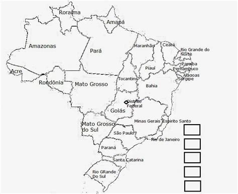 Desenhos para Pintar e Colorir Mapa do Brasil para colorir Regiões