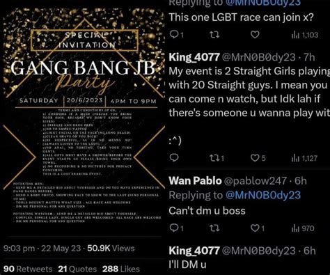 Poster For “gang Bang” Party In Johor Goes Viral Politician Urged For