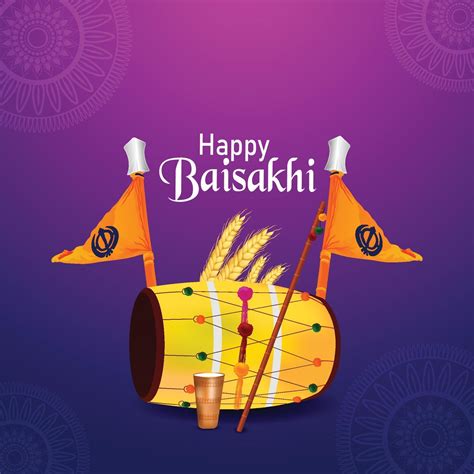 Happy Vaisakhi Sikh Festival With Creative Illustration 2155211 Vector
