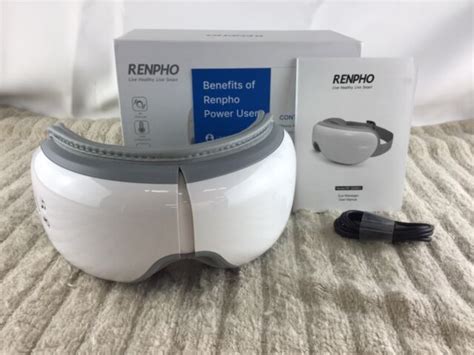 Renpho Eye Massager With Heat Compression Bluetooth Music A White For