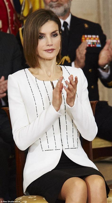 Queen Letizia Looked Polished In A White Suit Jacket As She Attended