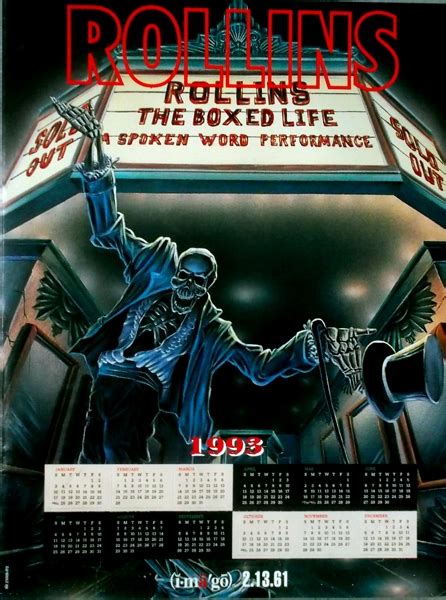 Rollins Henry Black Flag 1993 Promoplakat Spoken Word Poster