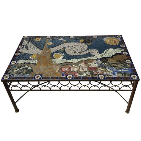 20 awesome collection of art van kitchen tables 70023 ideas. Studio Mid-Century Mosaic Tile Coffee Table Van Gogh Style ...