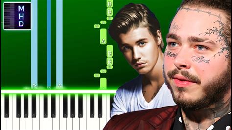 Post Malone Deja Vu Ft Justin Bieber Piano Tutorial Easy Youtube