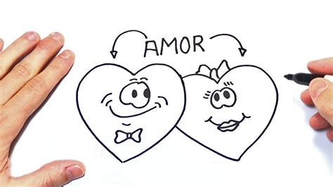 Como Dibujar Dos Corazones Enamorados Dibujos De Amor Youtube