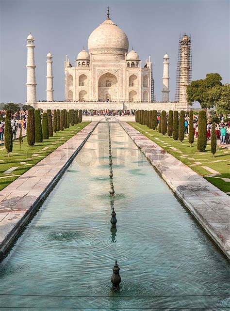 The Taj Mahal With The Reflecting Pool Stock Image Colourbox