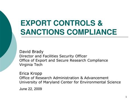 Ppt Export Controls And Sanctions Compliance Powerpoint Presentation