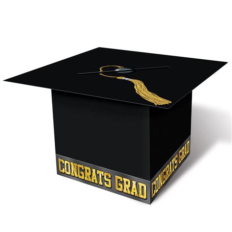 See more ideas about graduation card boxes, graduation party decor, graduation party high. Grad Cap Black Graduation Card Box | ThePartyWorks ...