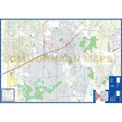 Huntsville Decatur Athens Alabama Street Map Gm Johnson Maps