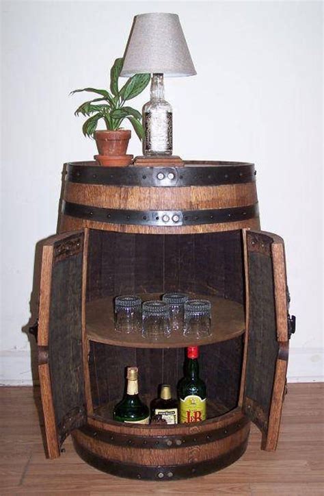 Whiskey Barrel Double Door Cabinet Table Storage Etsy Whiskey