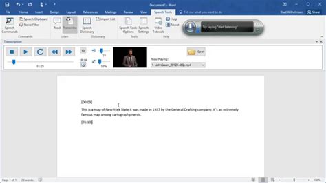 Transcription Demo In Microsoft Word With Speech Tools Youtube
