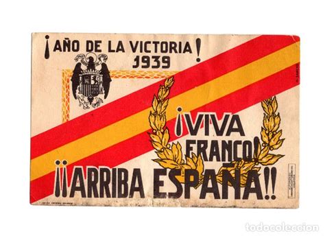 Postal Patriótica Viva España 1939 Viva Fra Vendido En Subasta