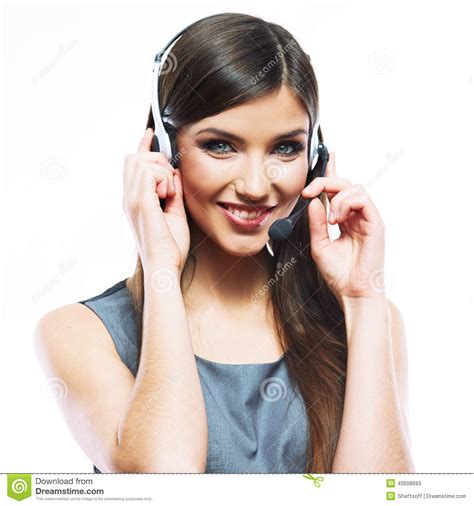 Portrait Of Woman Customer Service Worker Call Ce Stock Image Image