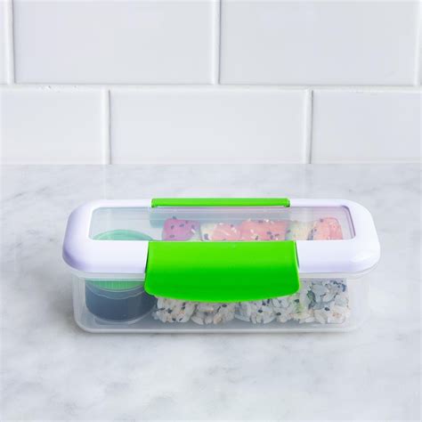 Locksy Click N Go 411ml Snack And Dip Container Green Kitchen