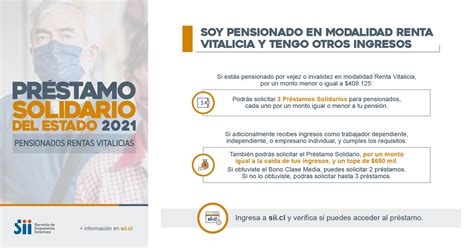 Sii actualizó datos para postular a los 650 mil pesos con tasa de interés real 0%, destinado a apoyar a quienes han enfrentado una reducción de sus ingresos producto de. SII's tweet - "PRÉSTAMO SOLIDARIO 2021: Si eres ...