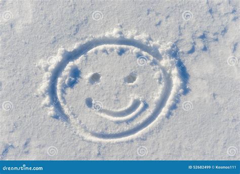 Cheerful Smiley Face On Snow Stock Image Image Of Human Humor 52682499