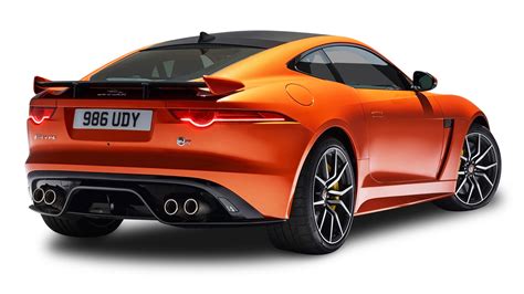 Orange Jaguar F Type Svr Coupe Back View Car Png Image For Free Download