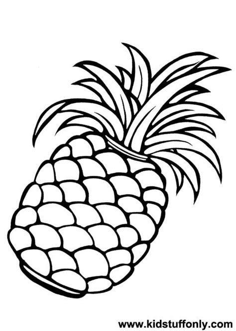 Kids coloring page, pixel coloring with funny pineapple. Pineapple Clipart Black And White | Free download on ...