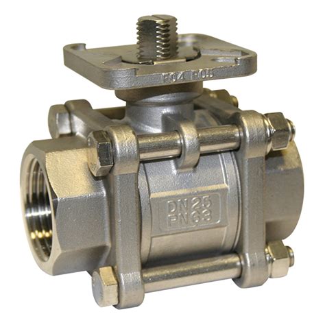 Stainless Steel Ball Valve 3 Piece Iso Top Bspp Full Bore