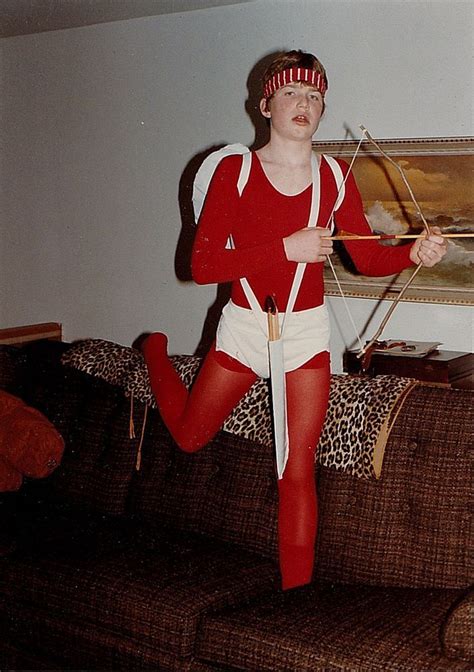 Old Vintage Photograph Little Boy Dressed Up As Cupid On