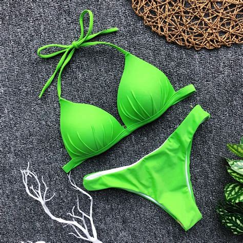 Neon Shiny Micro Thong Bikini 2019 Women String Swimsuit High Leg Cut Swimwear Female Two Pieces