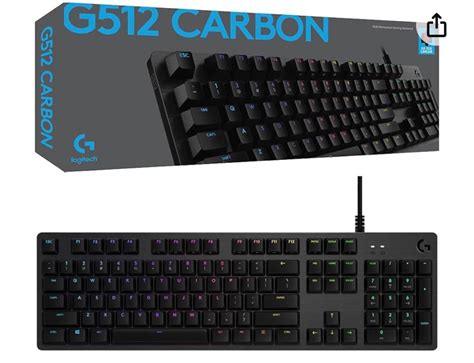 Logitech G12 Carbon Gaming Keyboard Blue Clicky Switches Computers