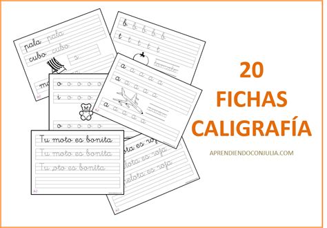 20 Fichas De Caligrafía Para Imprimir Aprendiendo Con Julia
