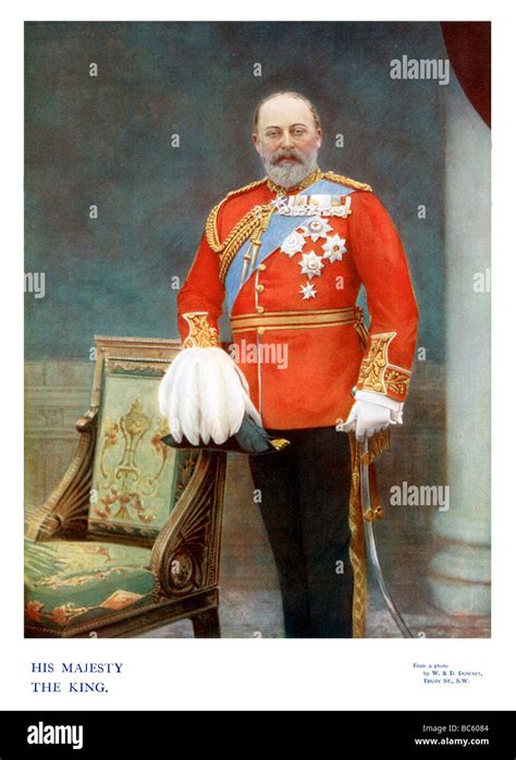 King Edward Vii 1901 Colour Portrait Photograph Of The English Monarch