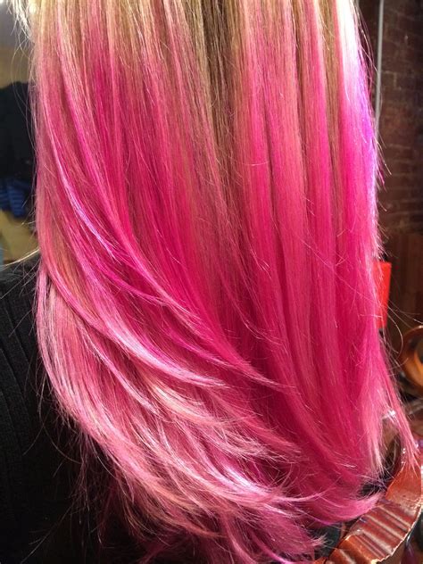 Pink Lady Ombre Thelittlehairshoppe Hot Pink Ombre On Top Of Light