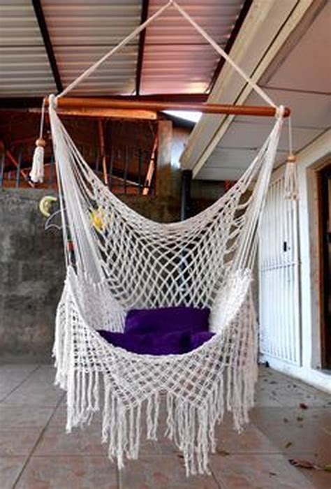 45 Modern Hanging Swing Chair Stand Indoor Decor Crochet Hammock