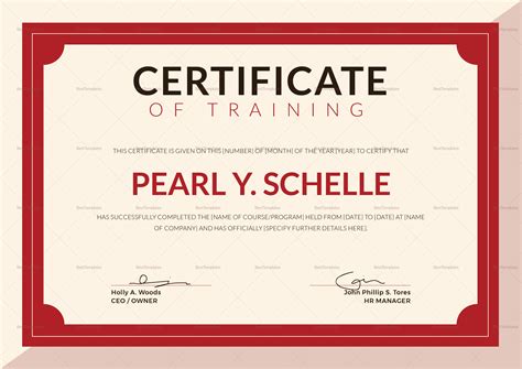 Training Certificate Design Template In Psd Word Publisher