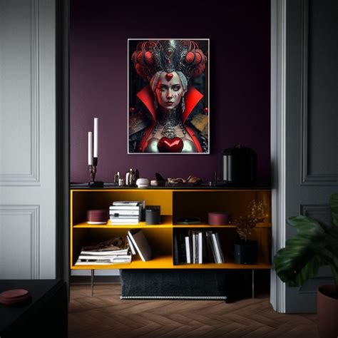Cyberpunk Queen Of Hearts Gothic Home Decor Downloadable Artwork Wall