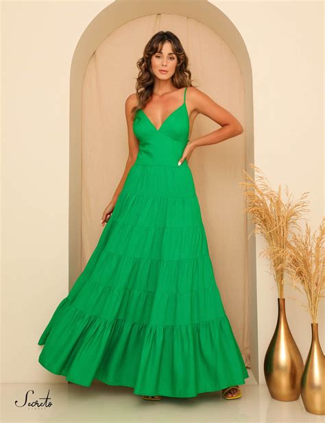 vestido cancun linho saia camadas verde em 2023 vestidos vestidos estilosos ideias fashion
