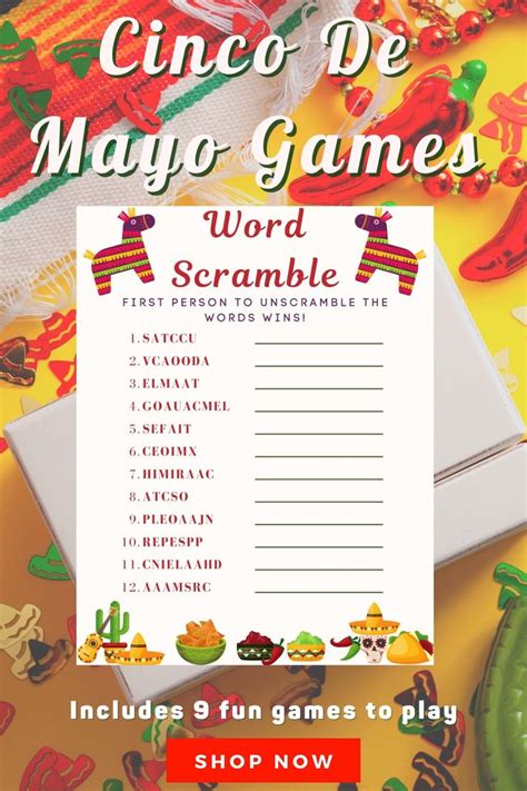 Cinco De Mayo Games Printable Bundle For Fun Activity With Etsy