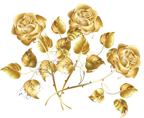 Golden Flower Png Golden Rose Png Free Transparent Png Download Pngkey