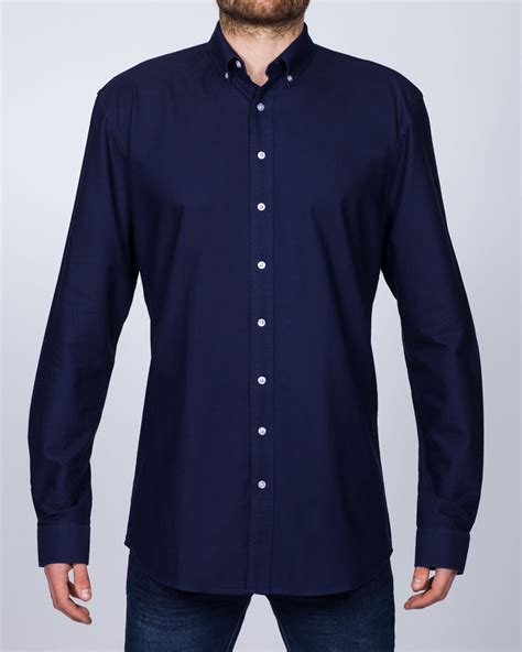 2t Regular Fit Long Sleeve Tall Shirt Dark Blue
